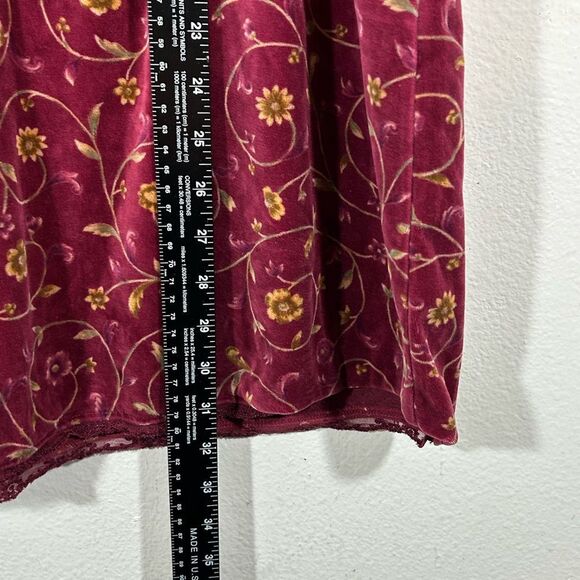 Victorias SECRET COUNTRY LADIES pj DRESS medium burgandy BABYDOLL floral mini - Picture 10 of 14